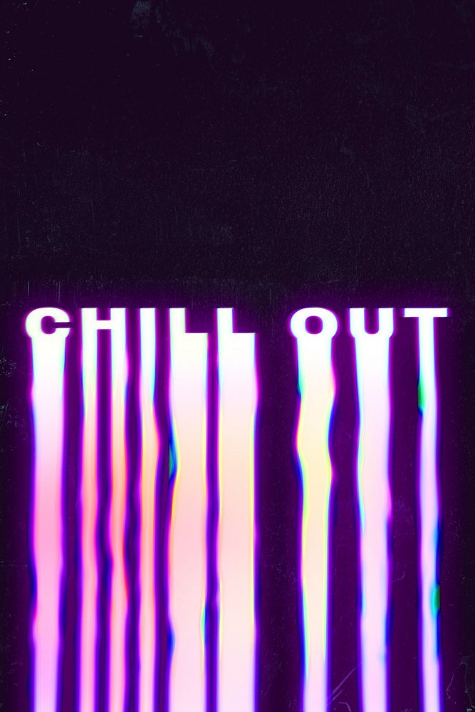 Chill out typography in holographic liquid font