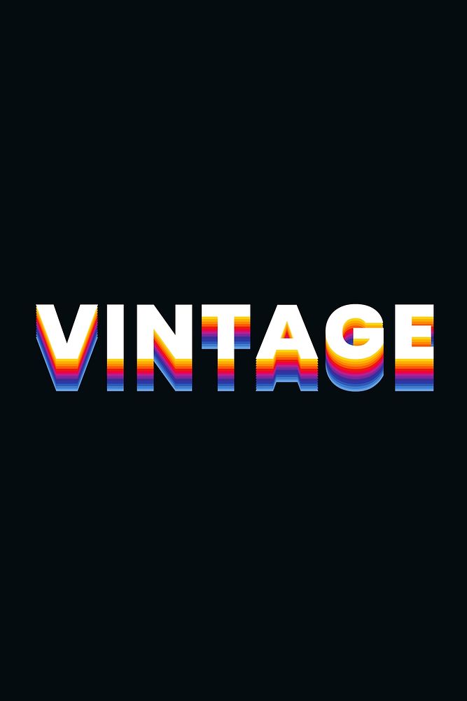 Vintage text in colorful retro font