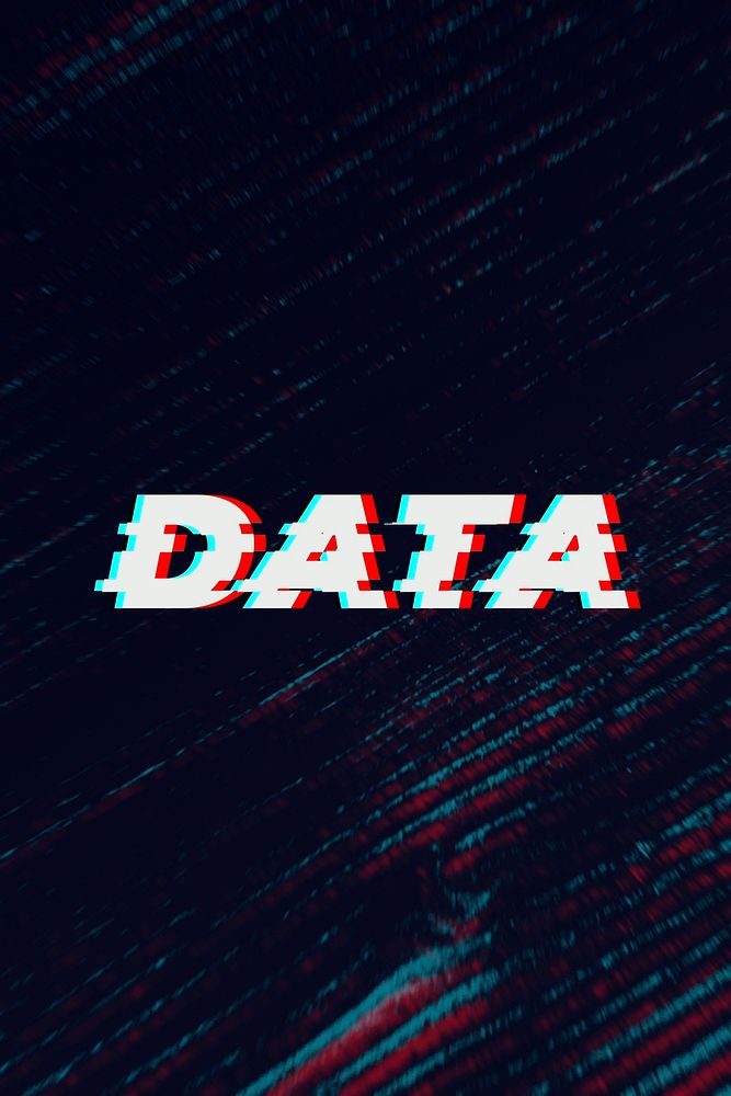 Data typography in glitch font