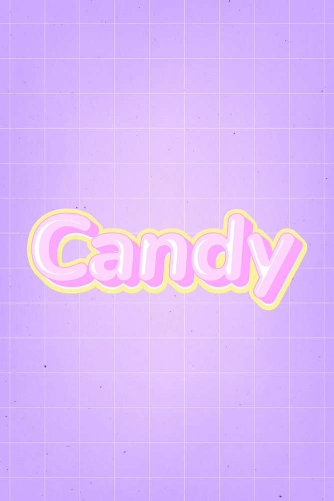Candy text in cute comic font