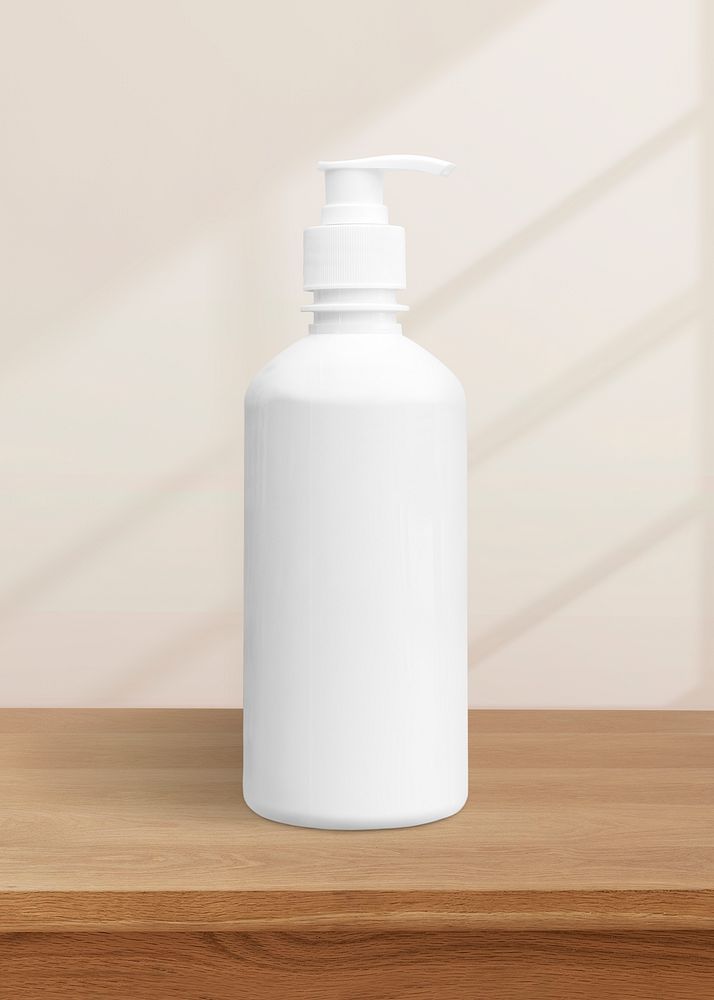 White body lotion bottle with design space for beauty brands