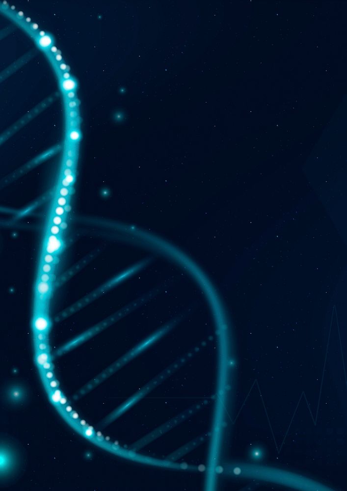 DNA biotechnology science background in blue futuristic style