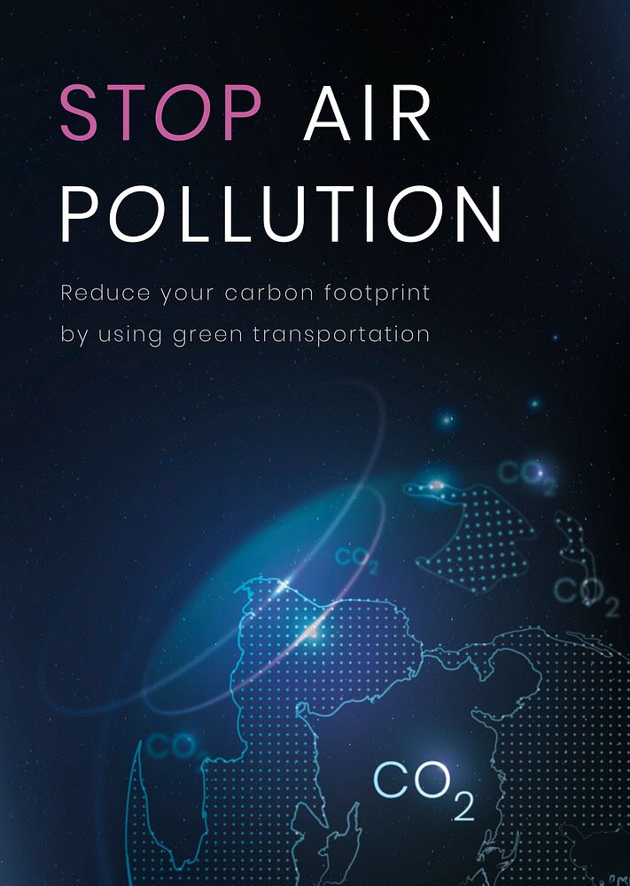 Stop air pollution template psd environment technology poster