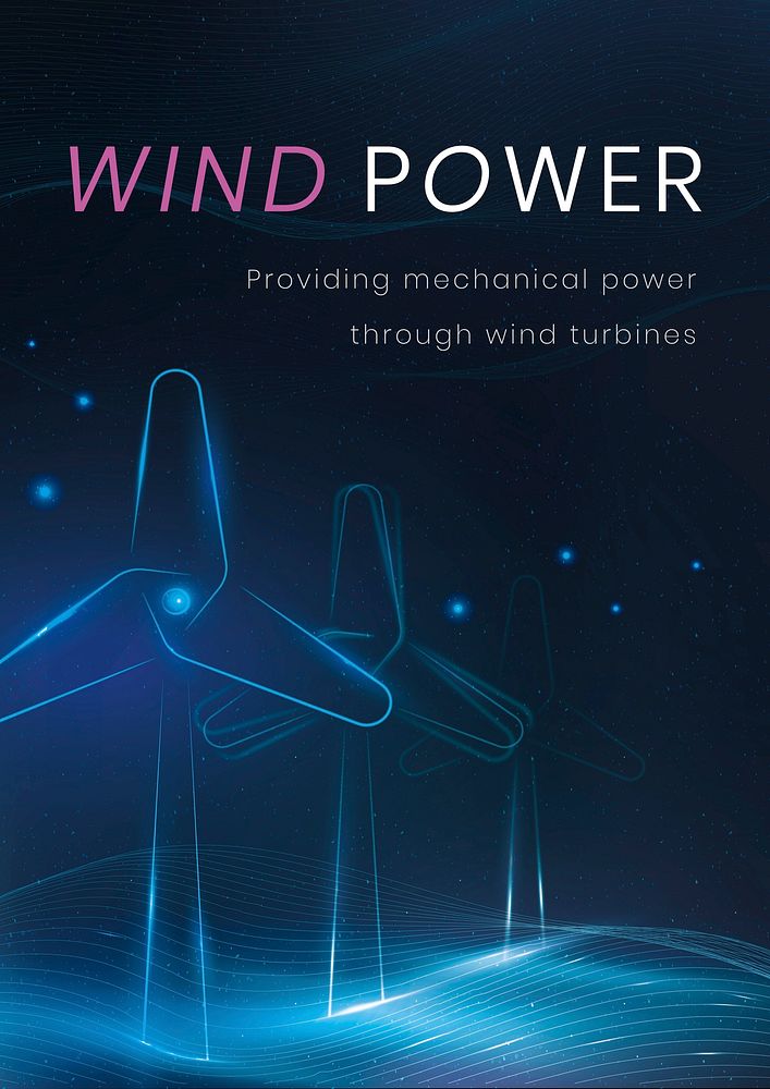 Wind power poster template vector environment technology