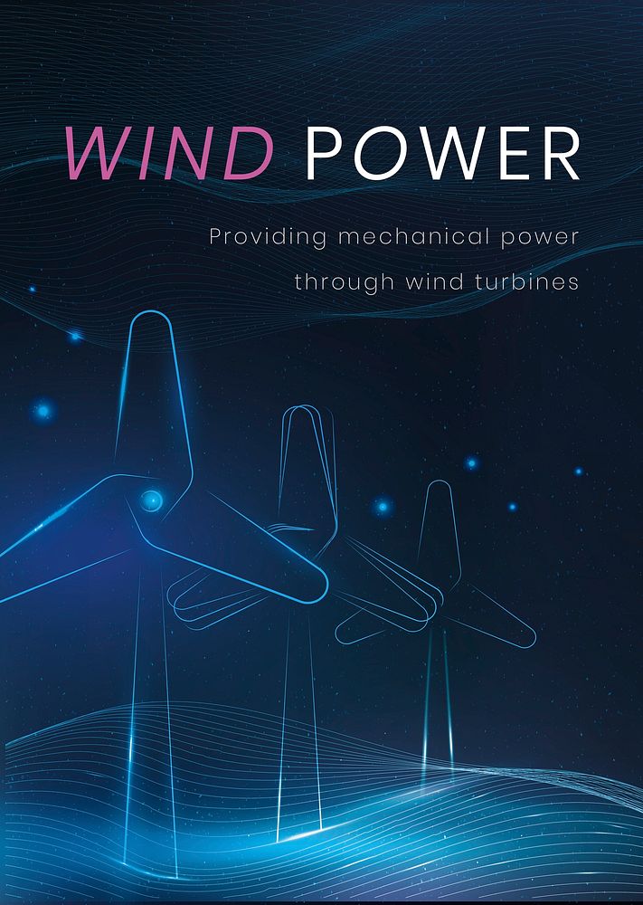 Wind power poster template psd environment technology