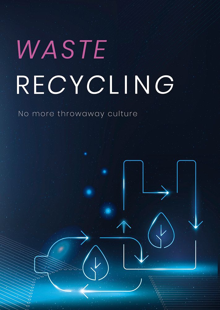 Waste recycling poster template psd environment technology