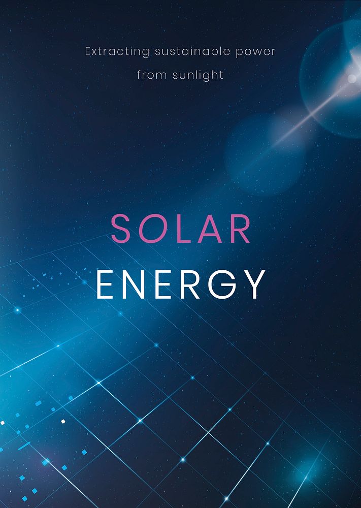 Solar energy poster template psd environment technology