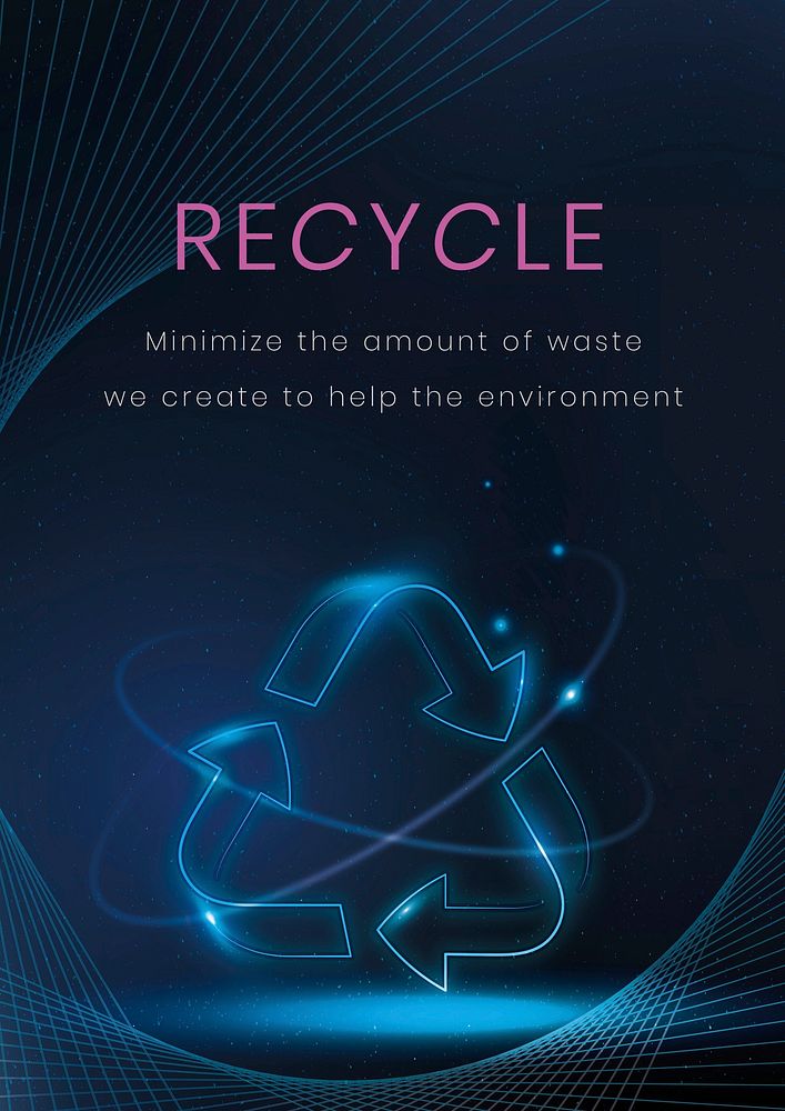 Recycle poster template vector environment technology