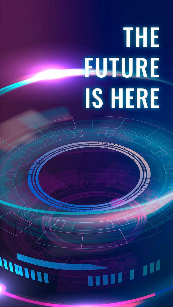 Future is here template vector AI technology social media story