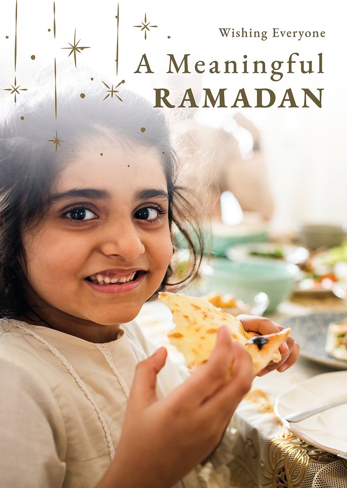 Ramadan greeting poster template psd holy month celebration