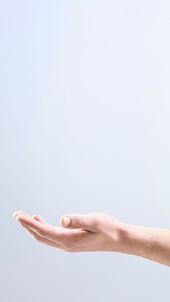 Woman&rsquo;s hand background showing invisible object gesture