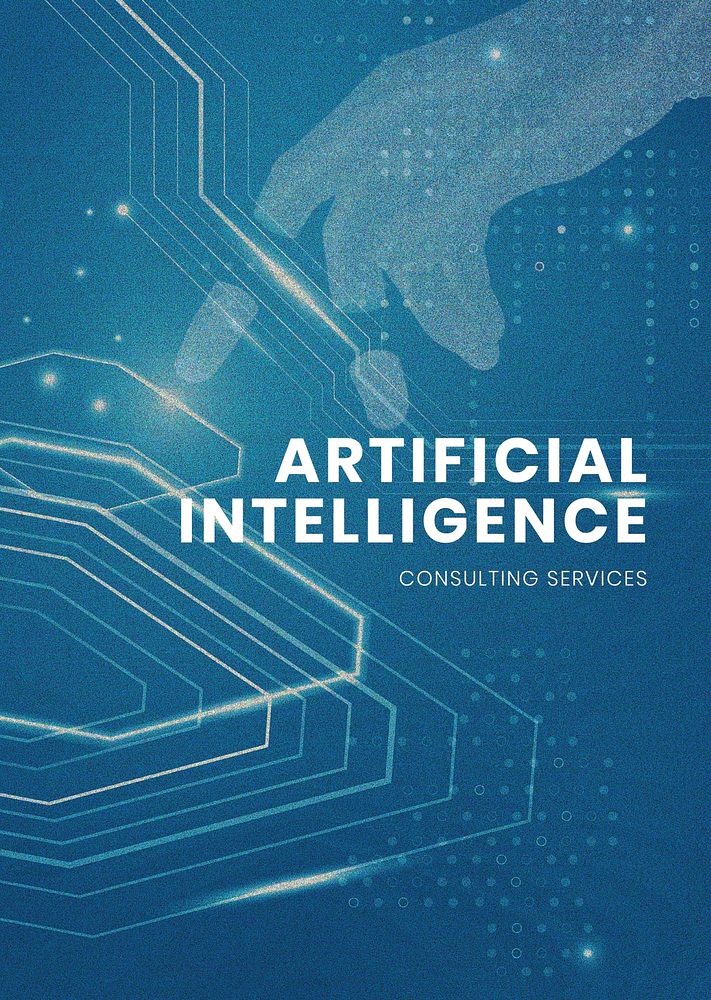 AI technology poster template psd futuristic innovation