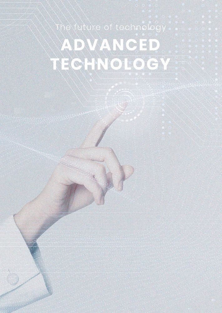 Advanced technology poster template psd futuristic innovation