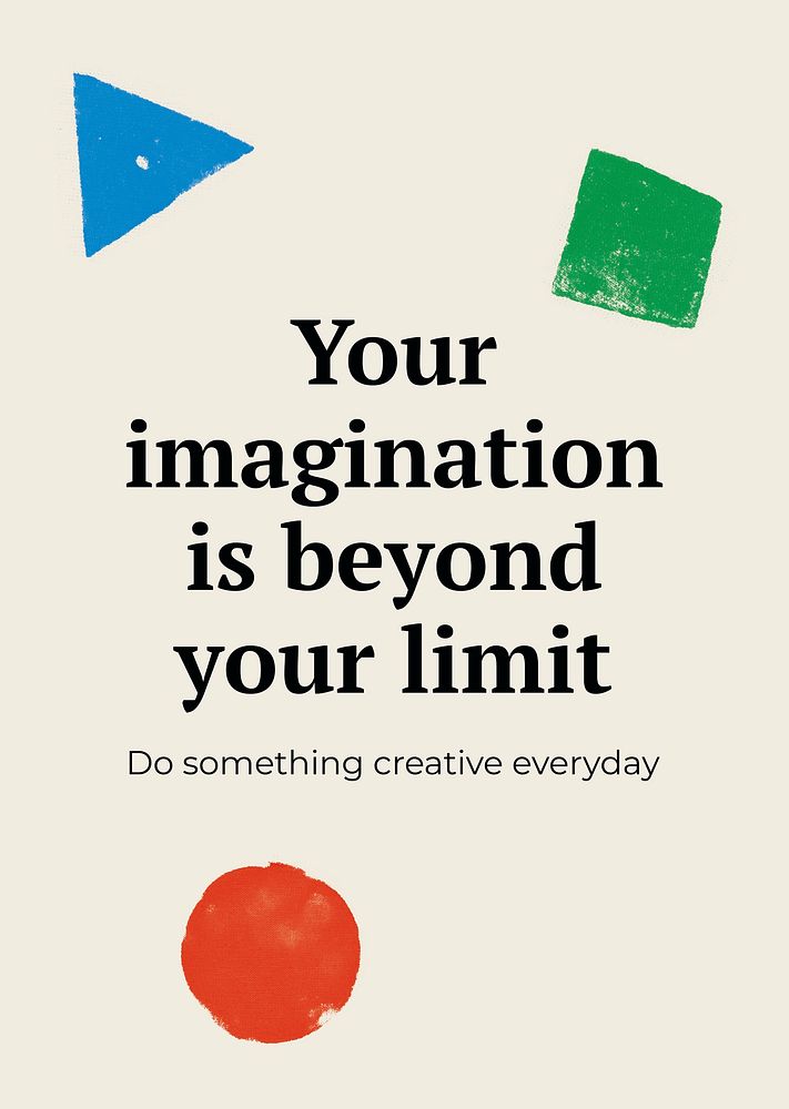 Creative inspiration poster template psd in paint stamp theme