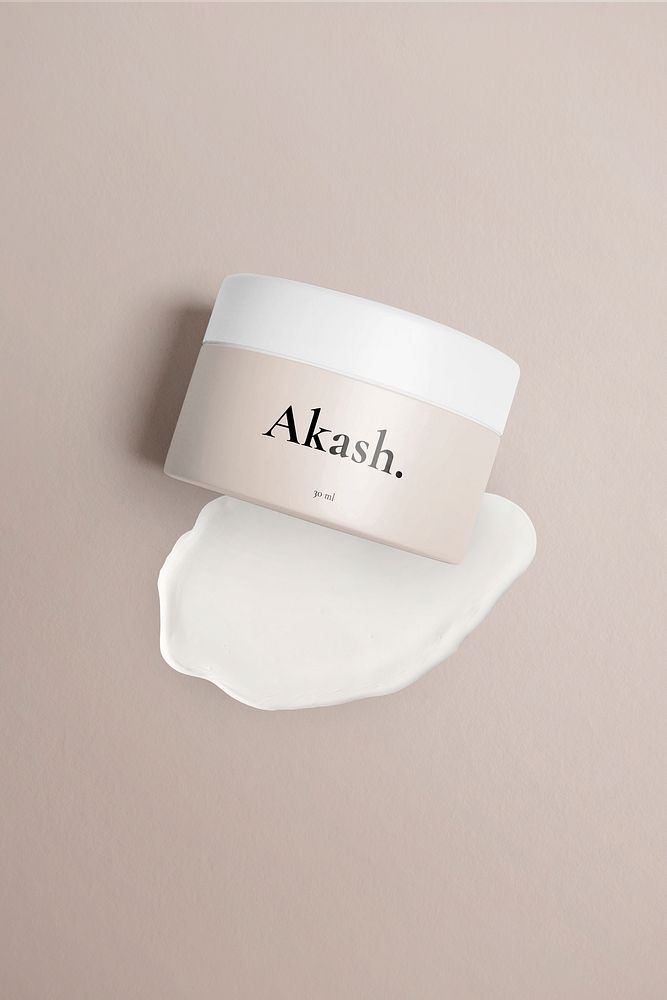 Skincare container jar mockup psd beauty product packaging