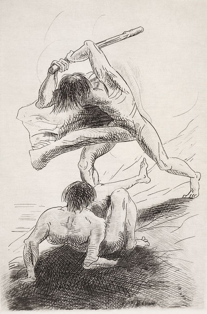 Cain and Abel (1886) by Odilon Redon. Original from The MET museum. Digitally enhanced by rawpixel.