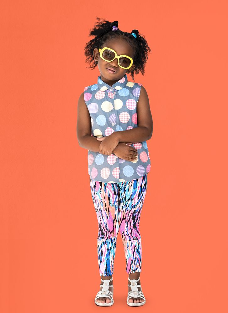 Little Girl Smiling Happiness Studio Portrait