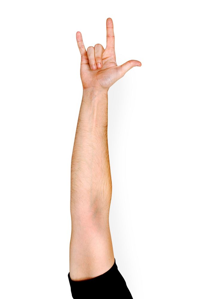 Hand gesture isolate on white background