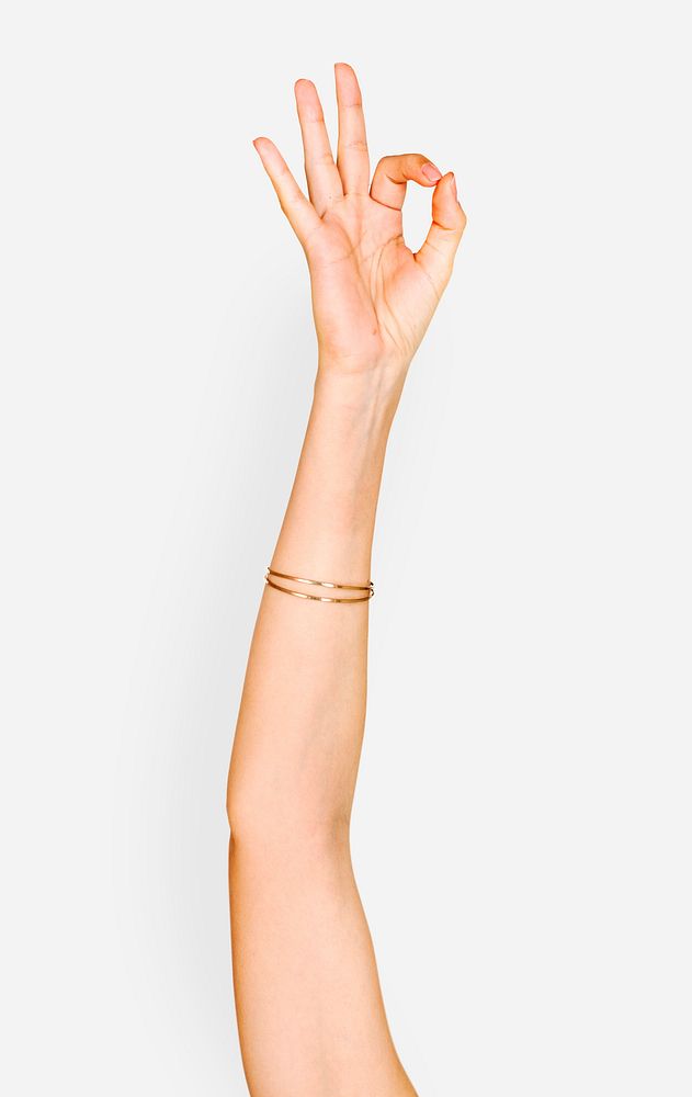 Hand gesture isolate on white background