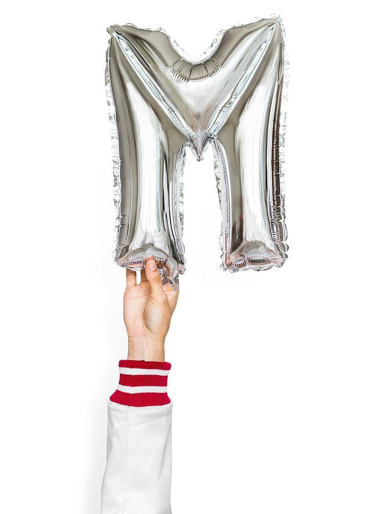 Capital letter M silver balloon