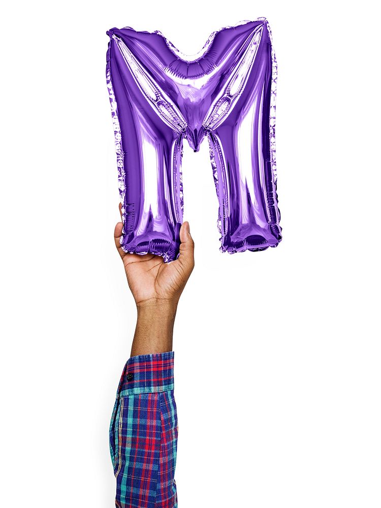 Capital letter M purple balloon