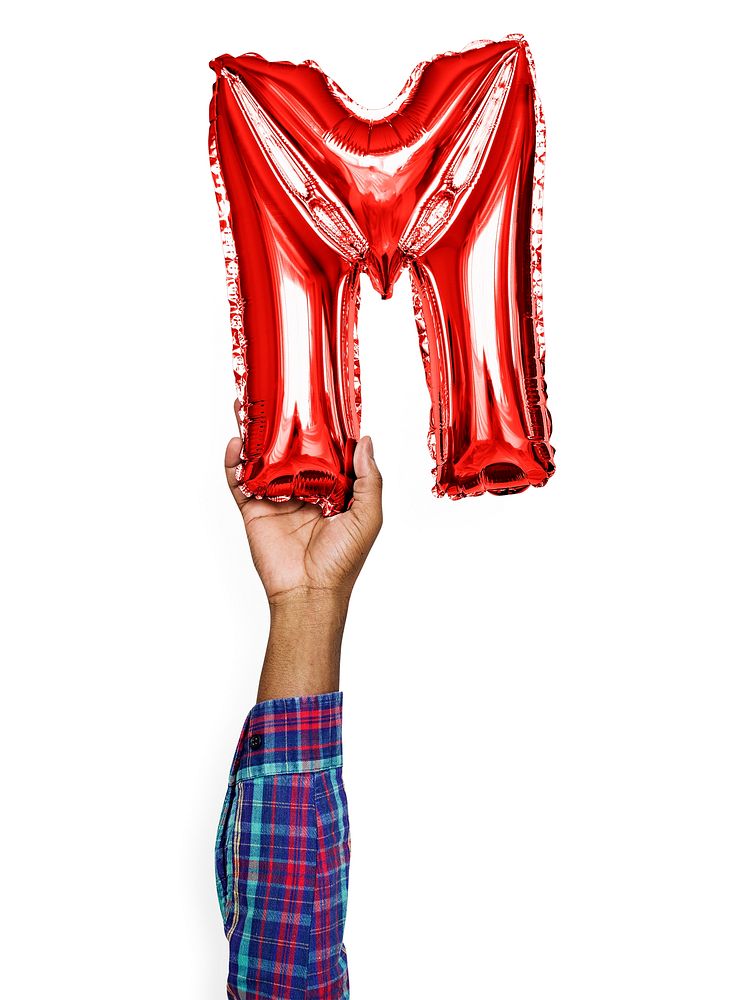 Capital letter M red balloon