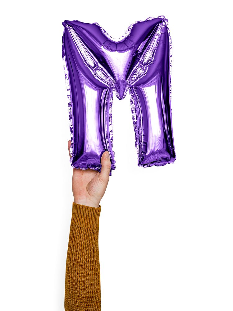 Capital letter M purple balloon