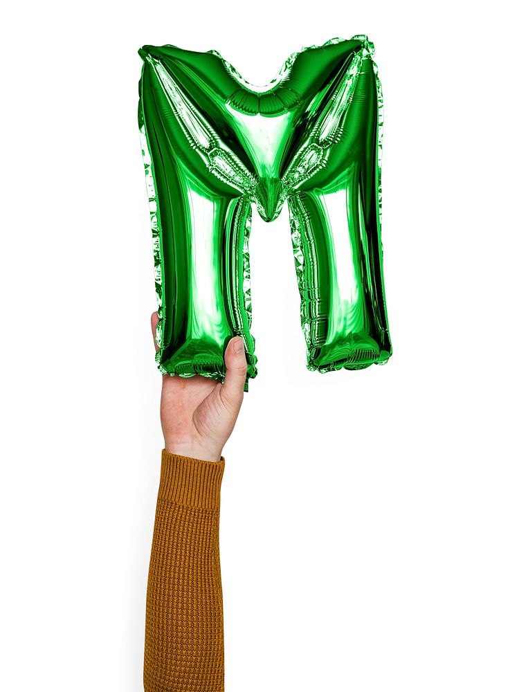 Capital letter M green balloon