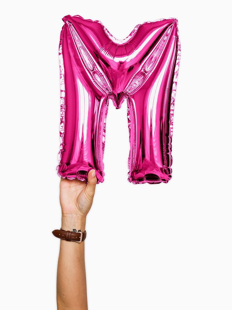 Capital letter M pink balloon