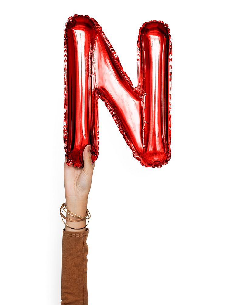 Capital letter N red balloon