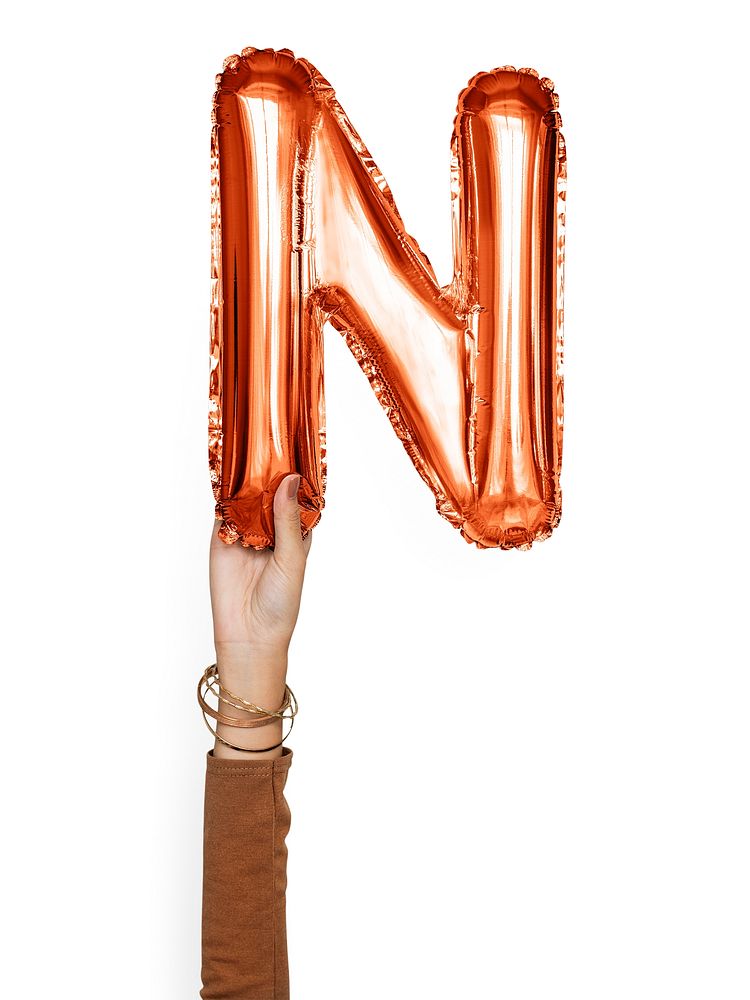 Capital letter N orange balloon