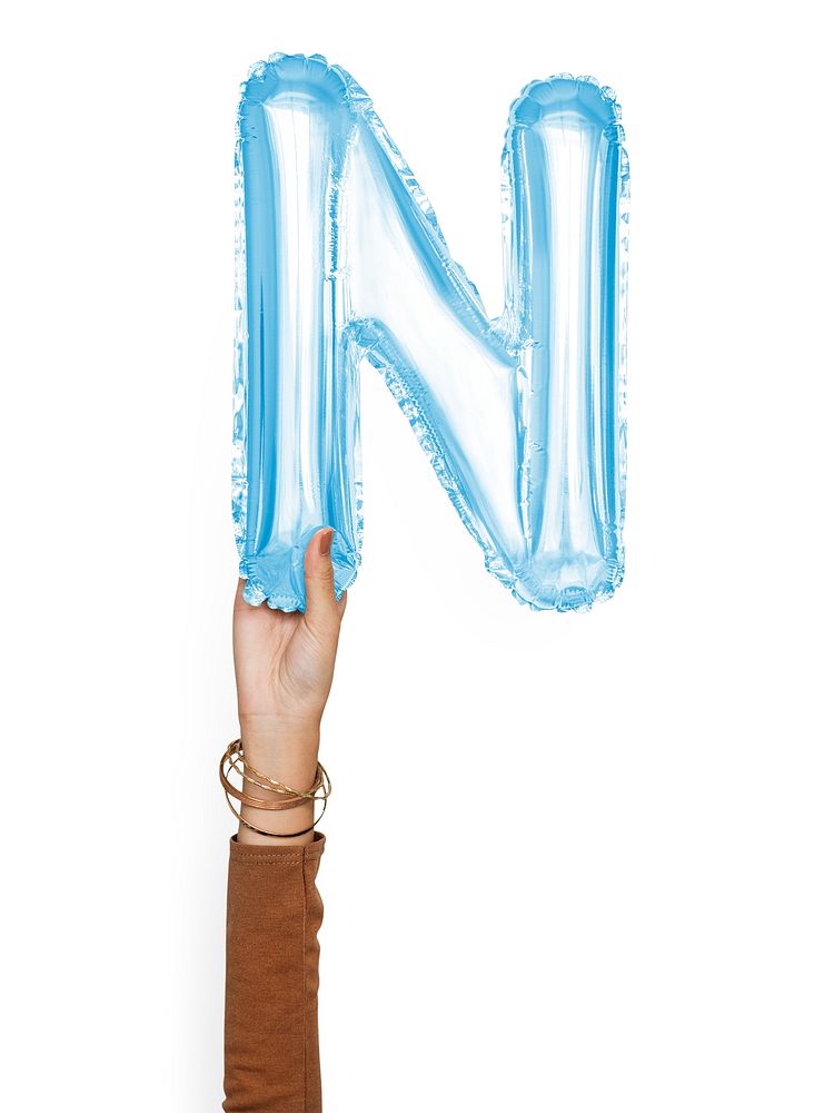 Capital letter N blue balloon