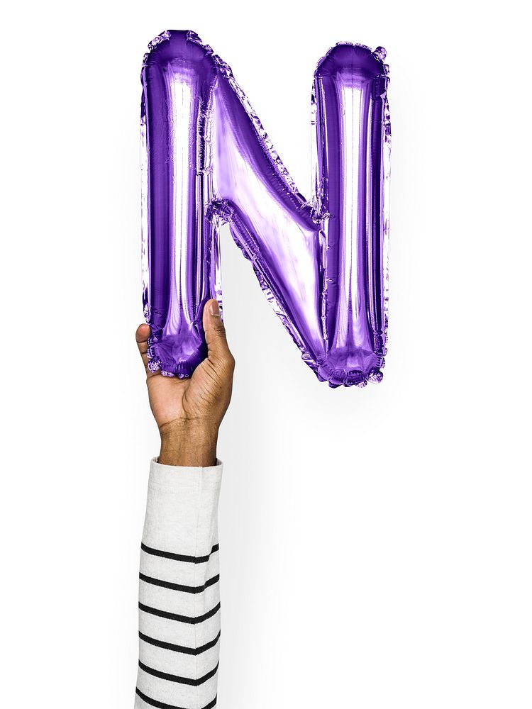 Capital letter N purple balloon