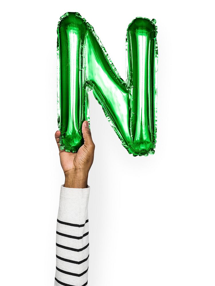 Capital letter N green balloon