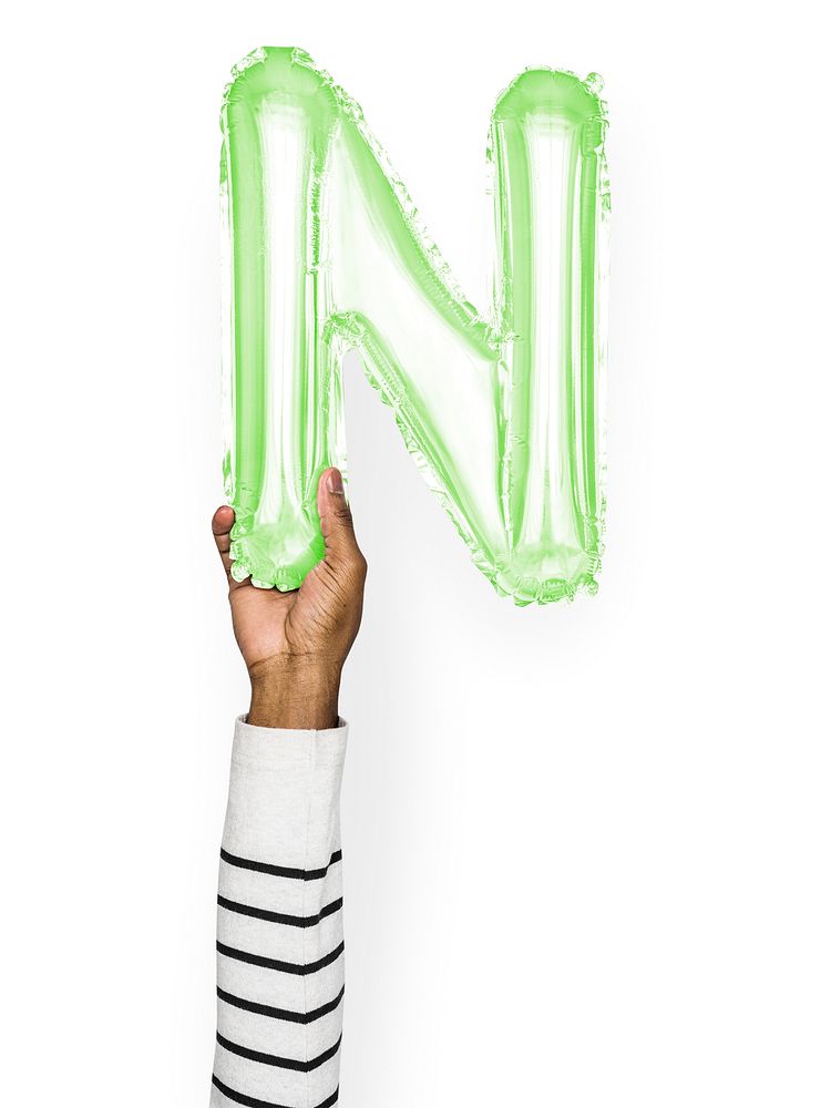 Capital letter N green balloon