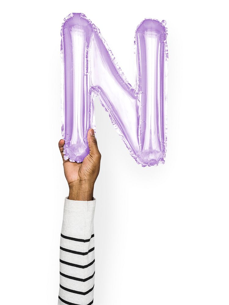 Capital letter N purple balloon