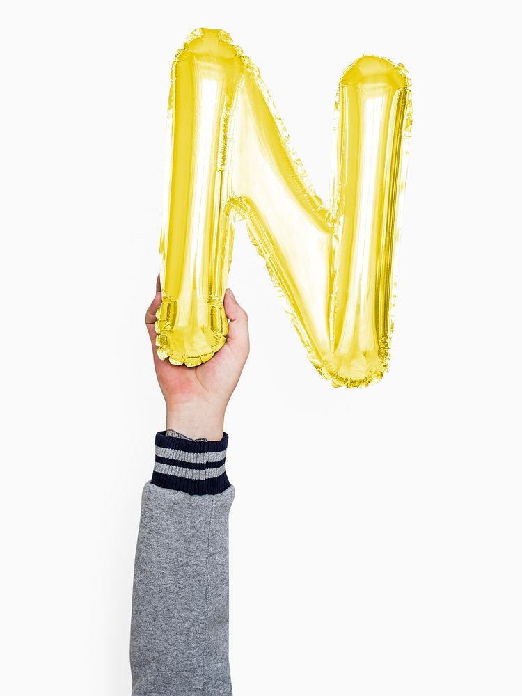 Capital letter N yellow balloon