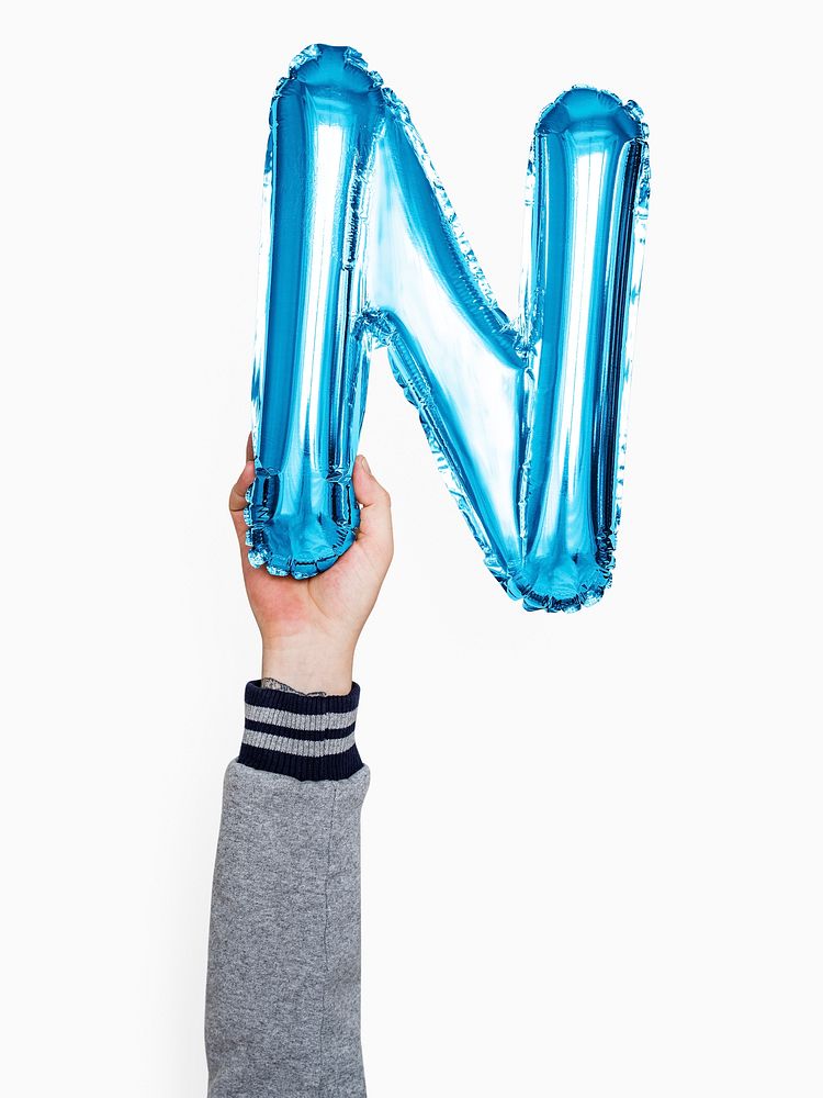 Capital letter N blue balloon