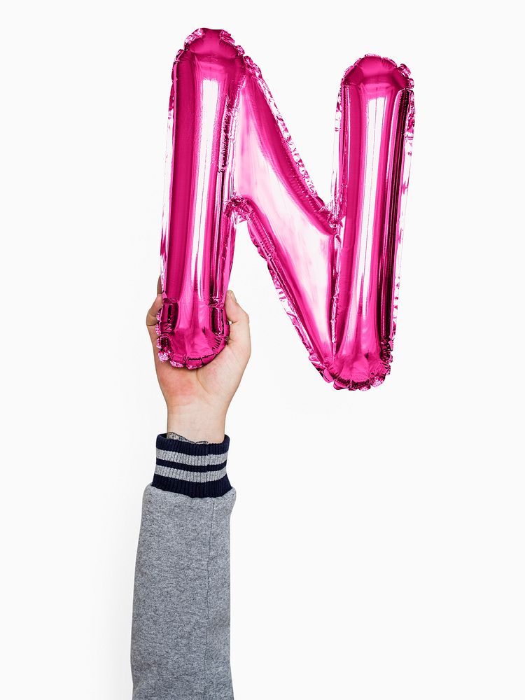 Capital letter N Pink balloon