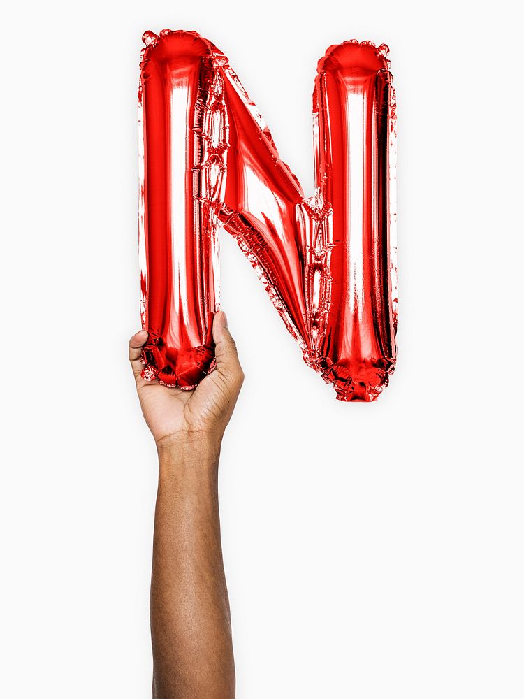 Capital letter N red balloon