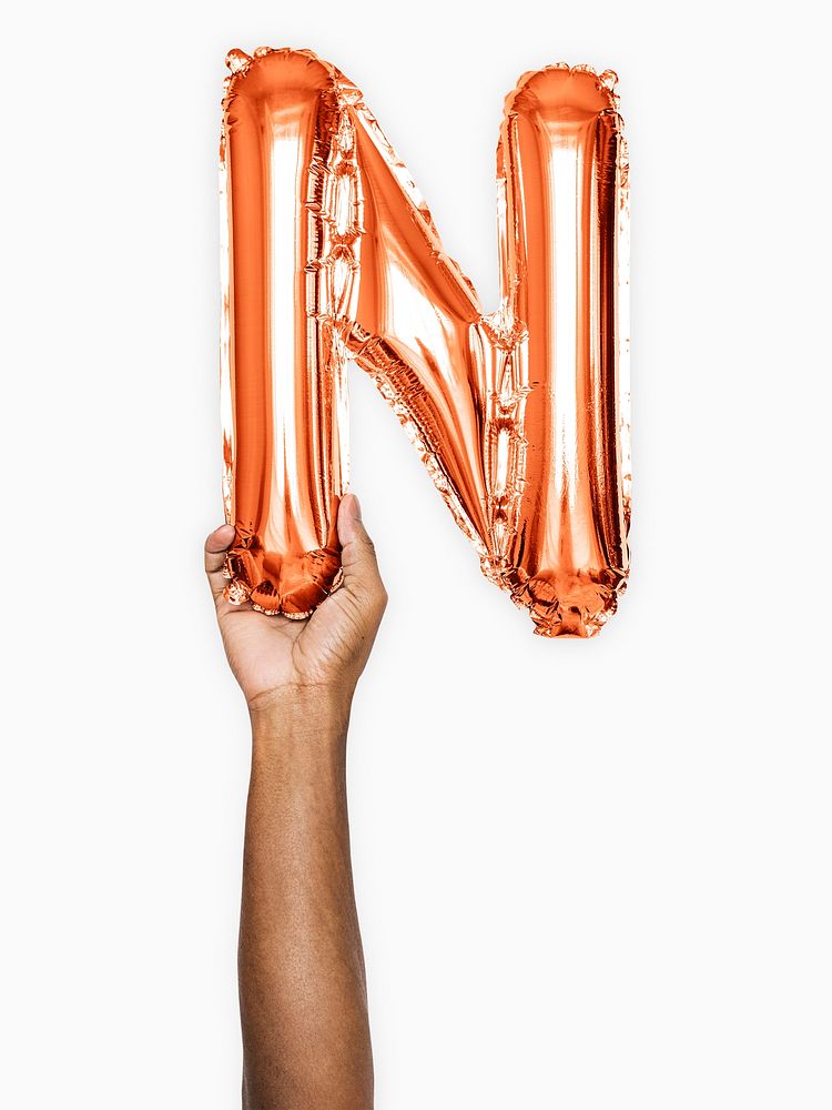 Capital letter N orange balloon