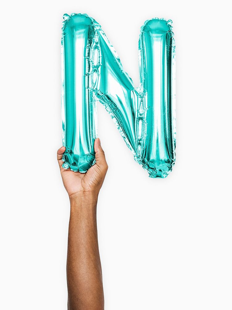 Capital letter N green balloon