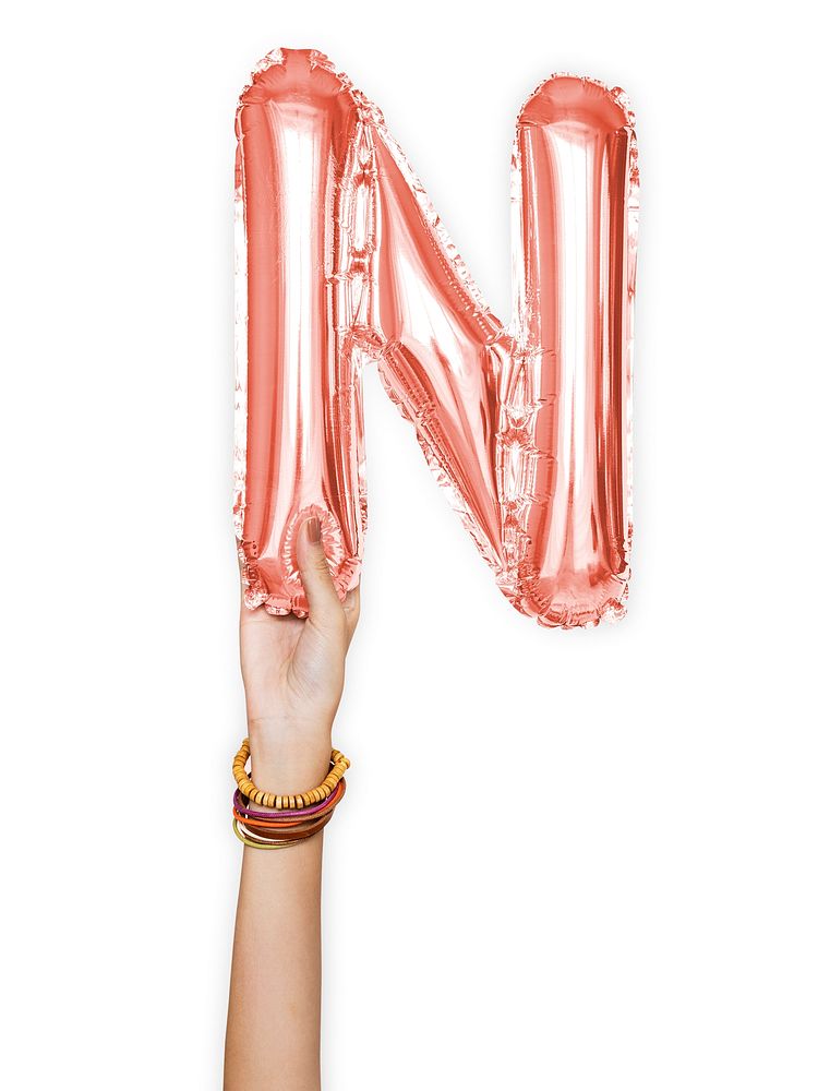 Capital letter N Pink balloon