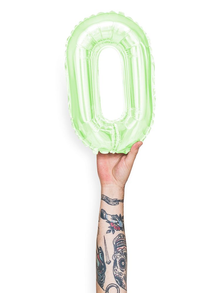Capital letter O green balloon