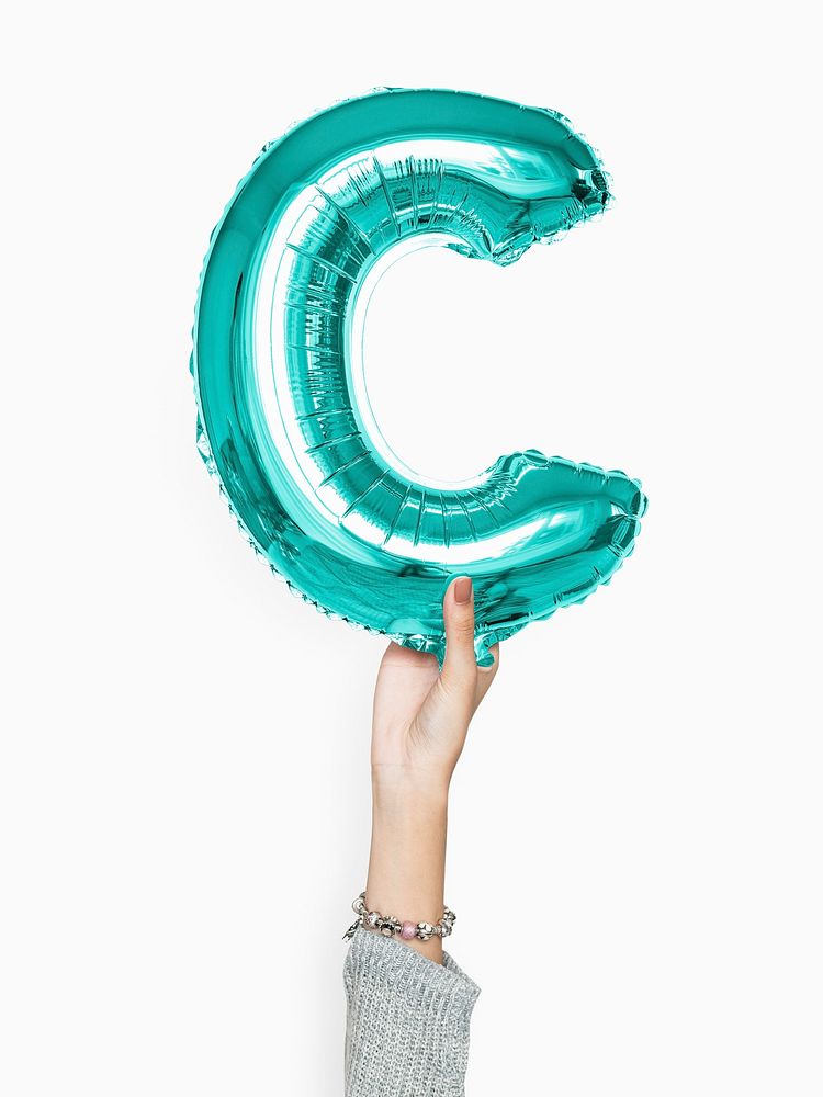 Capital letter C green balloon