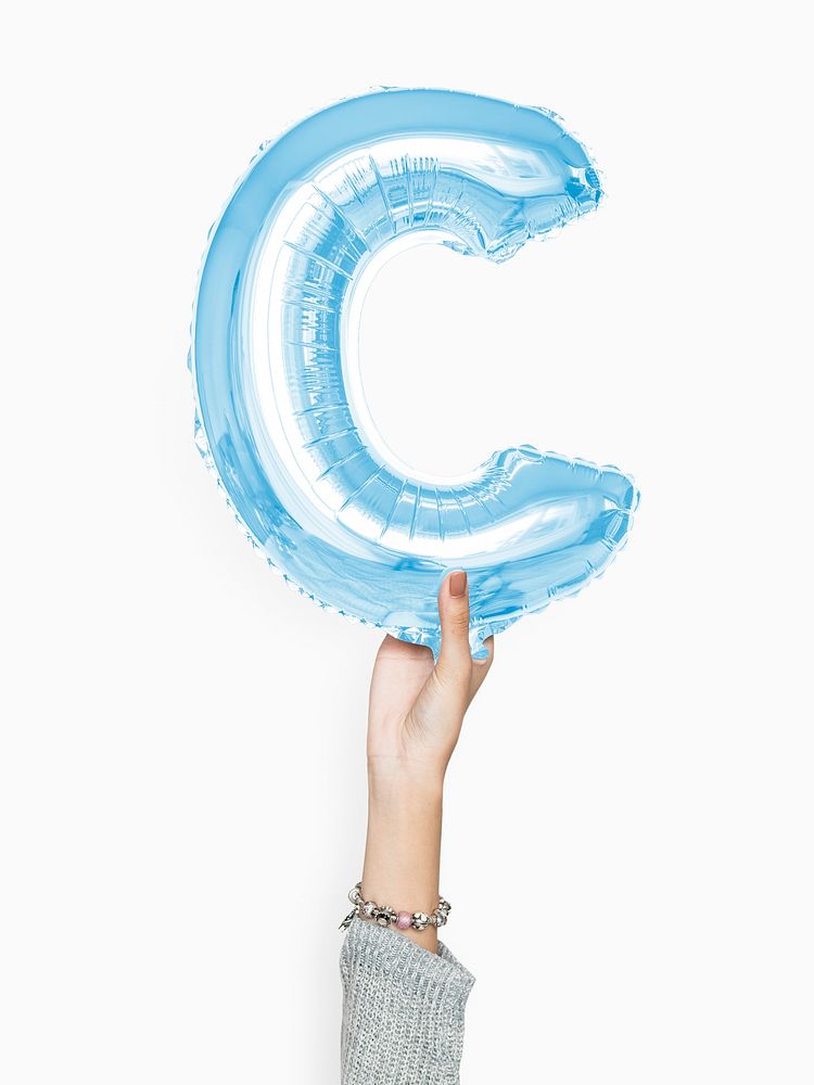 Capital letter C blue balloon