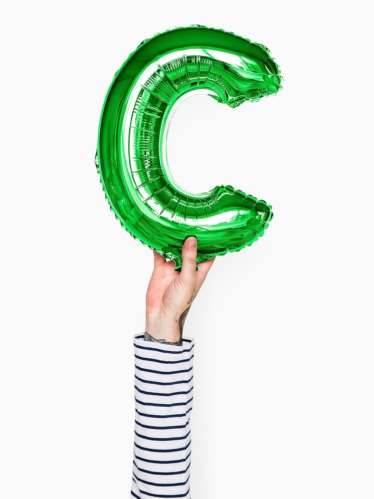 Capital letter C green balloon