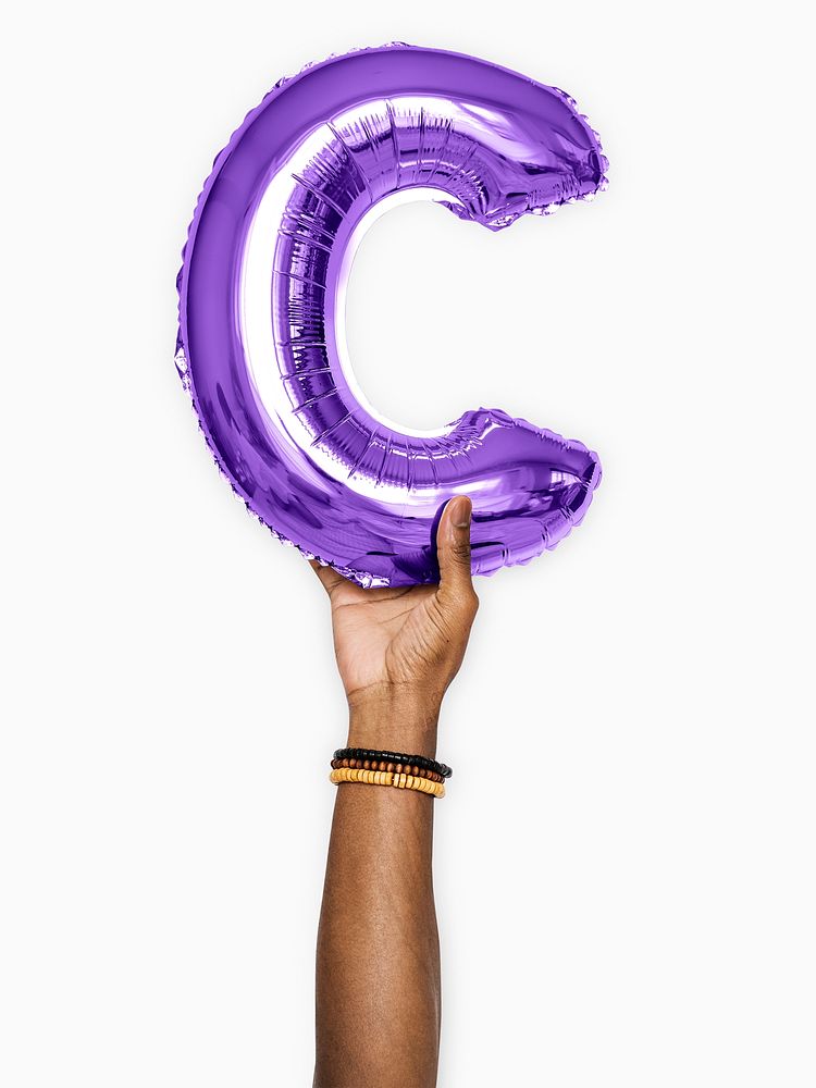 Capital letter C purple balloon