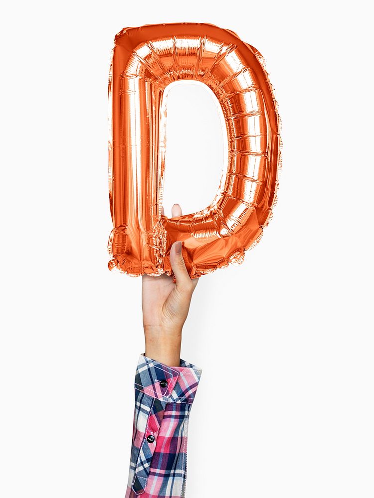 Capital letter D orange balloon