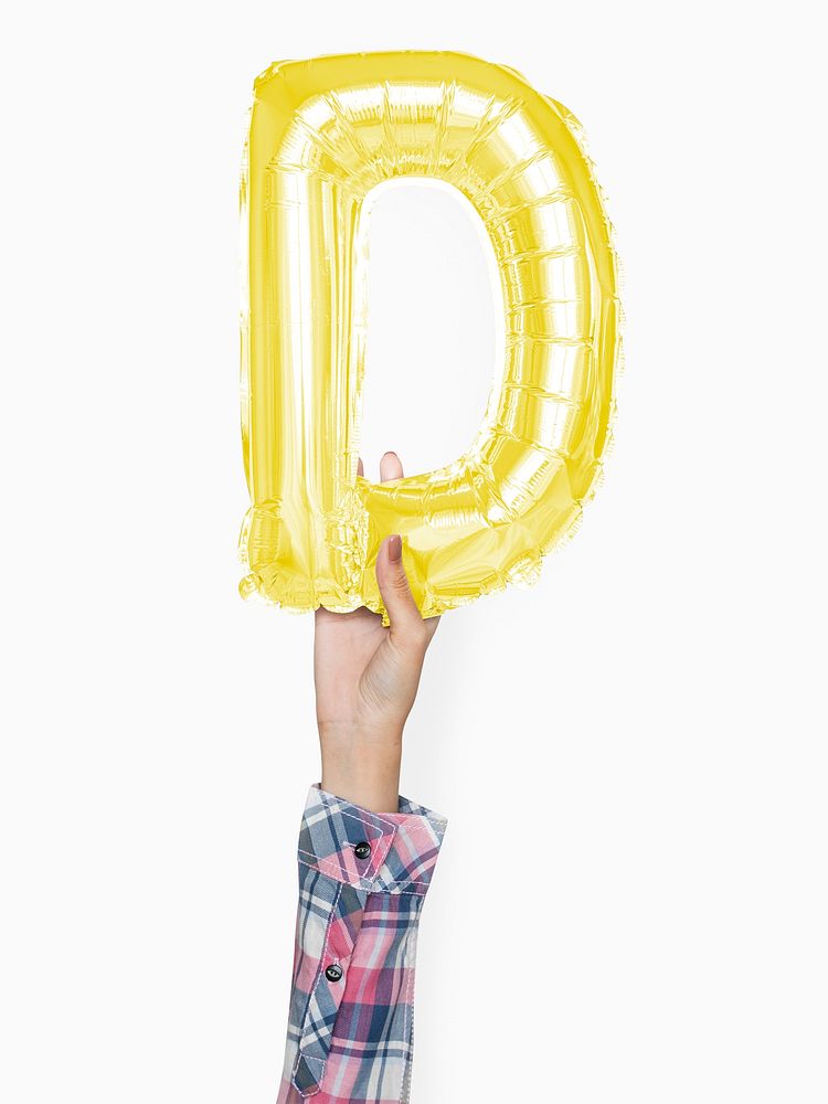 Capital letter D yellow balloon